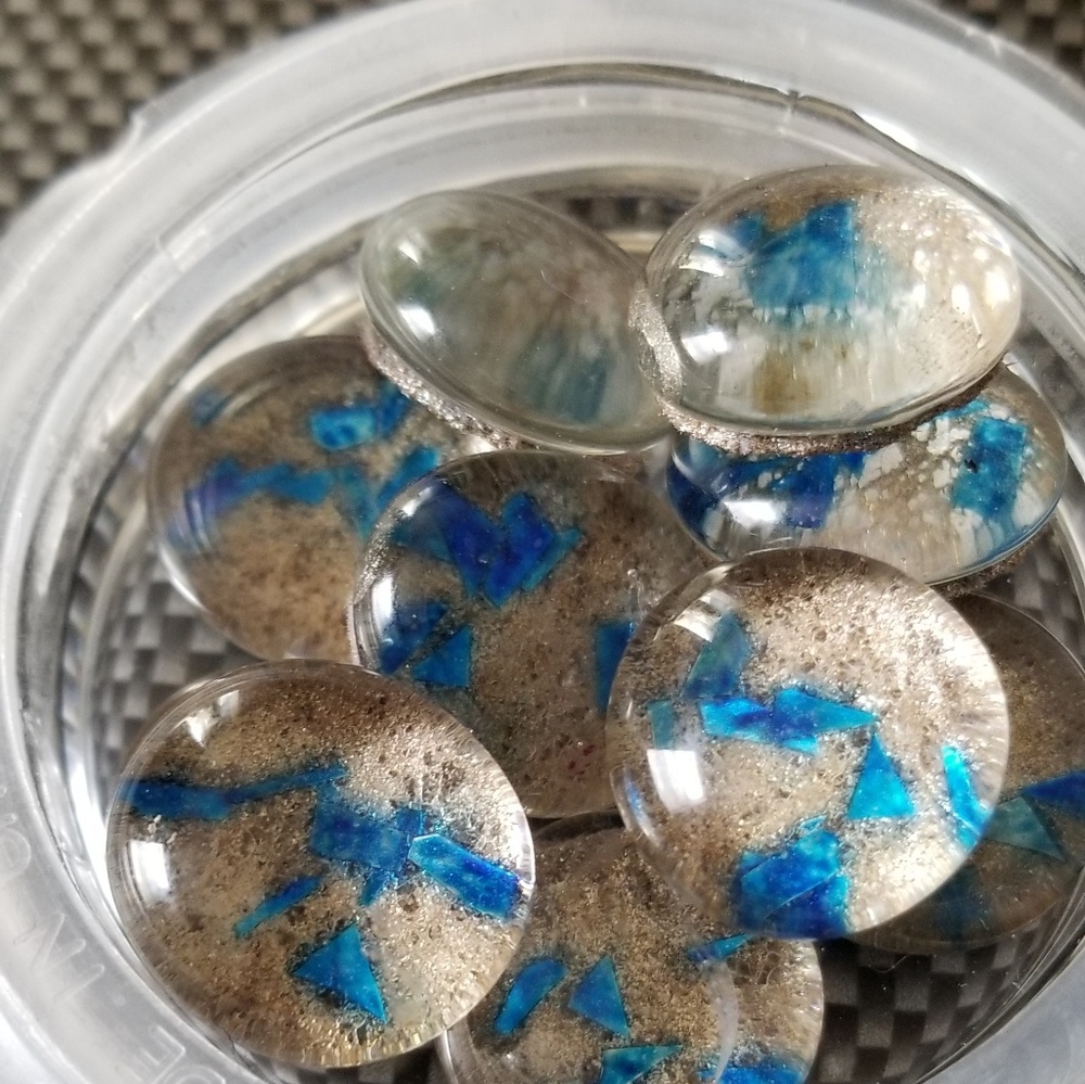 10 custom handmade cabochons glass gems flat